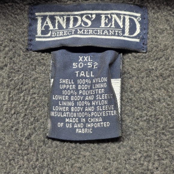 VTG Lands' End Polartec Fleece Lined Insulated Winter Parka‎ Men's XXL Tall Blue - Picture 5 of 16